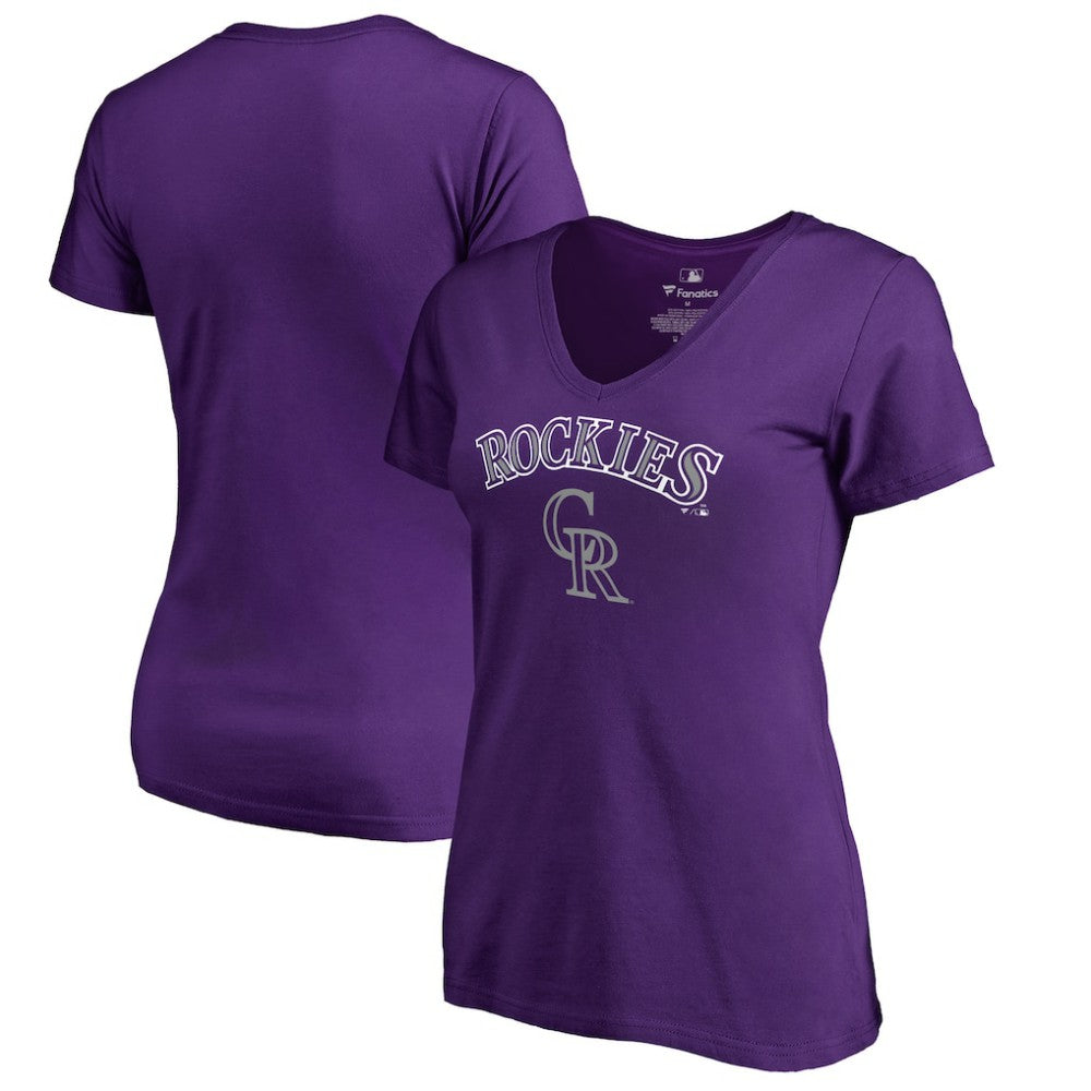 Colorado Rockies Women's Team Lockup T-Shirt Purple