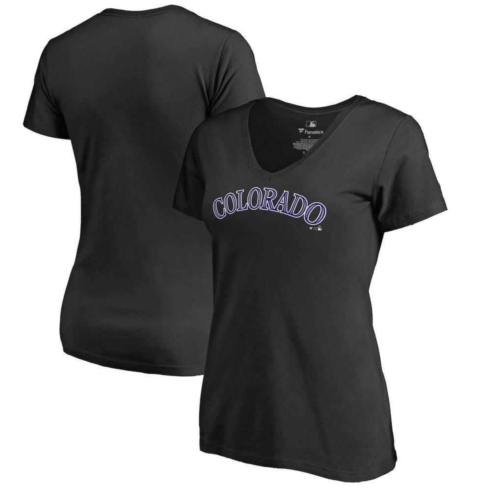 Colorado Rockies Women's Team Wordmark T-Shirt Black