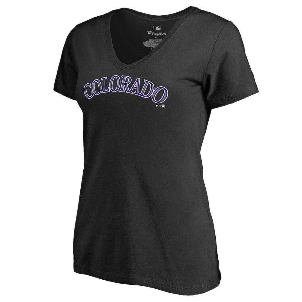 Colorado Rockies Women's Team Wordmark T-Shirt Black