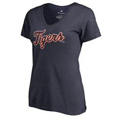 Detroit Tigers Women's Team Wordmark T-Shirt Navy