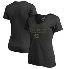 Cincinnati Reds Women's Camo T-Shirt Black