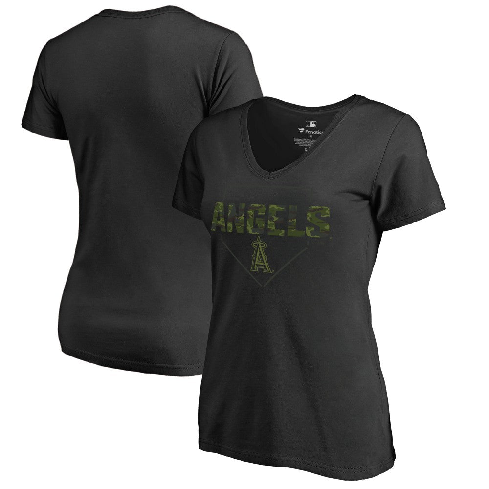 Los Angeles Angels Women's Camo T-Shirt Black