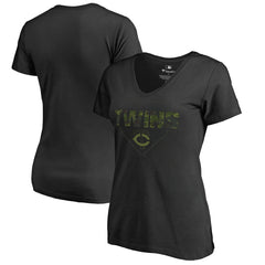 Minnesota Twins Women's Camo T-Shirt Black