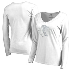 Chicago Blackhawks Women's White Out Long Sleeve T-Shirt White