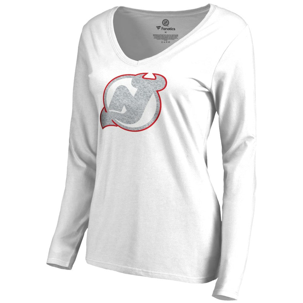 New Jersey Devils Women's White Out Long Sleeve T-Shirt White