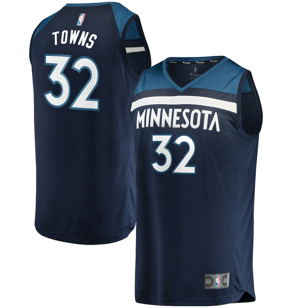 Karl-Anthony Towns Minnesota Timberwolves Fast Break Replica Jersey Navy - Icon Edition