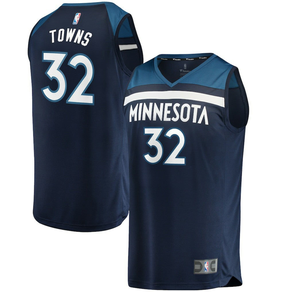 Karl-Anthony Towns Minnesota Timberwolves Fast Break Replica Jersey Navy - Icon Edition