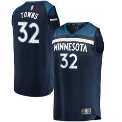 Karl-Anthony Towns Minnesota Timberwolves Fast Break Replica Jersey Navy - Icon Edition