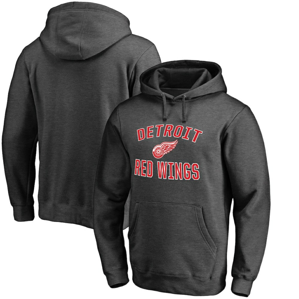 Detroit Red Wings Victory Arch Team Fitted Pullover Hoodie Heather Charcoal