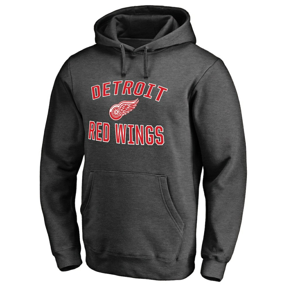 Detroit Red Wings Victory Arch Team Fitted Pullover Hoodie Heather Charcoal