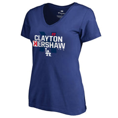 Clayton Kershaw Los Angeles Dodgers Women's Player Hometown Collection V-Neck T-Shirt Royal