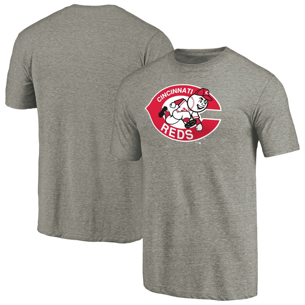 Cincinnati Reds Cooperstown Collection Forbes Tri-Blend T-Shirt Ash