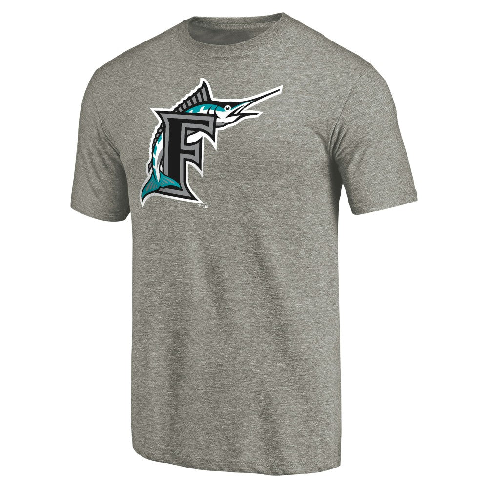 Miami Marlins Cooperstown Collection Forbes Tri-Blend T-Shirt Ash