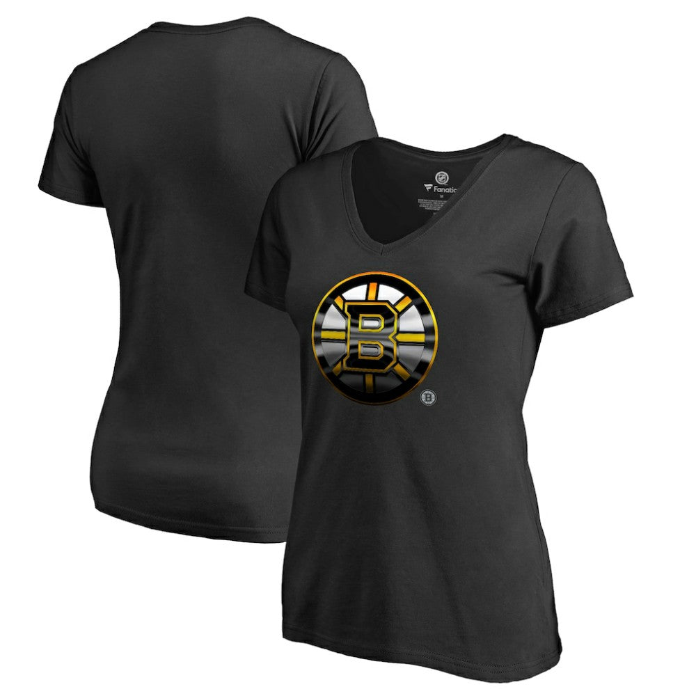 Boston Bruins Women's Midnight Mascot V-Neck T-Shirt Black