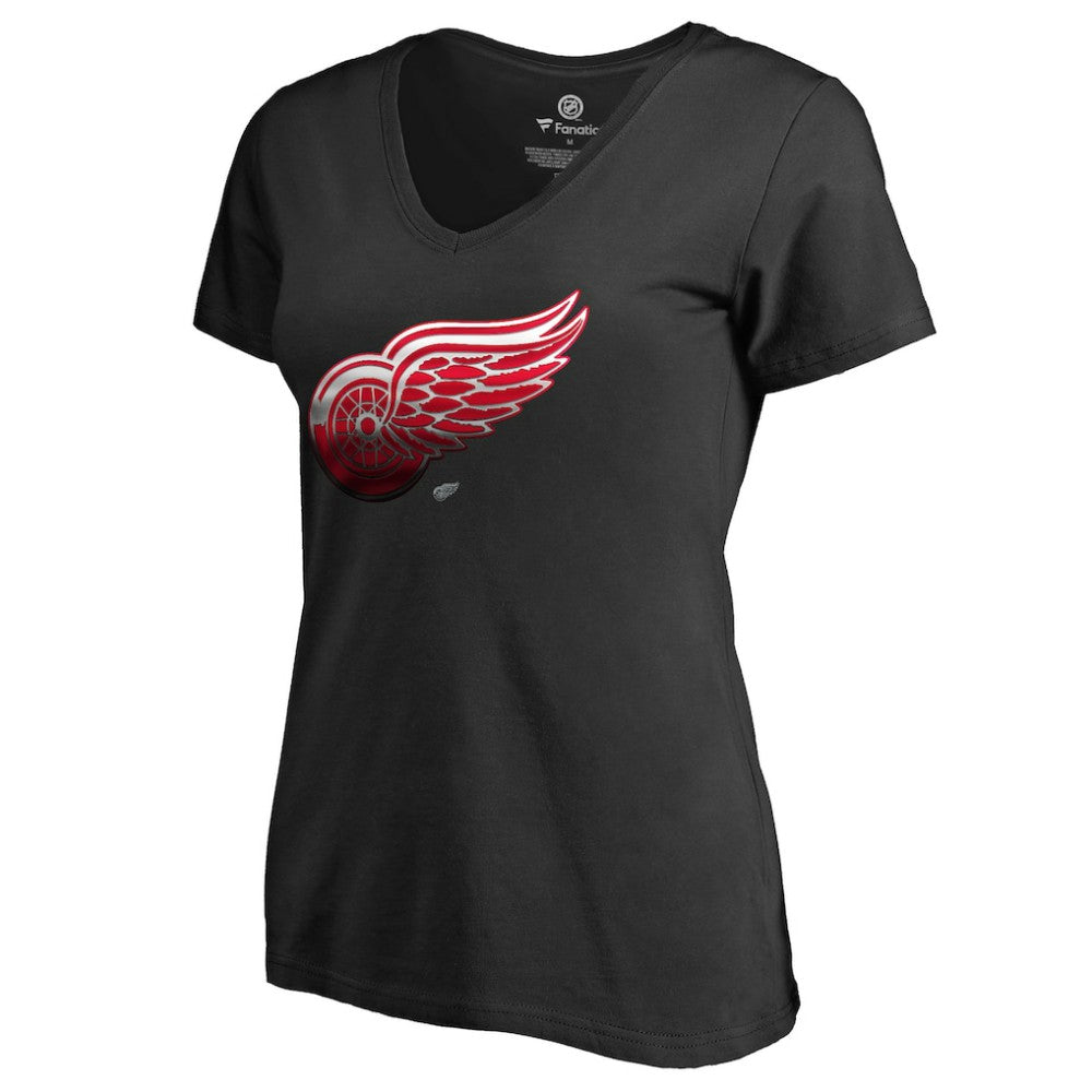 Detroit Red Wings Women's Midnight Mascot V-Neck T-Shirt Black