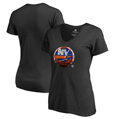 New York Islanders Women's Midnight Mascot V-Neck T-Shirt Black