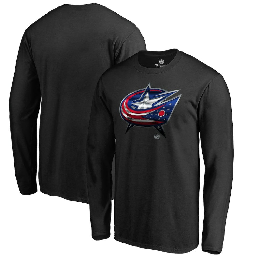Columbus Blue Jackets Midnight Mascot Long Sleeve T-Shirt Black