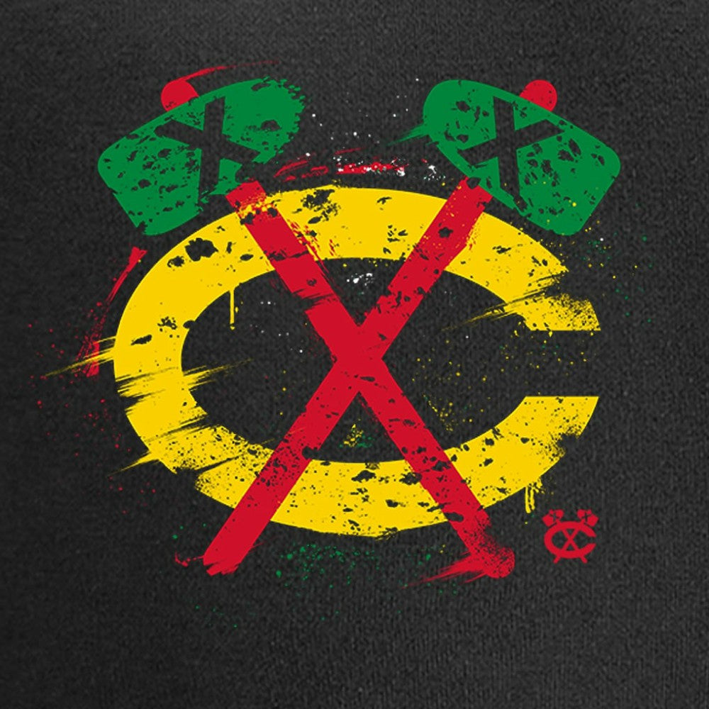 Chicago Blackhawks Splatter Logo T-Shirt Black