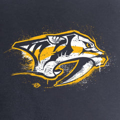 Nashville Predators Women's Splatter Logo V-Neck T-Shirt Navy