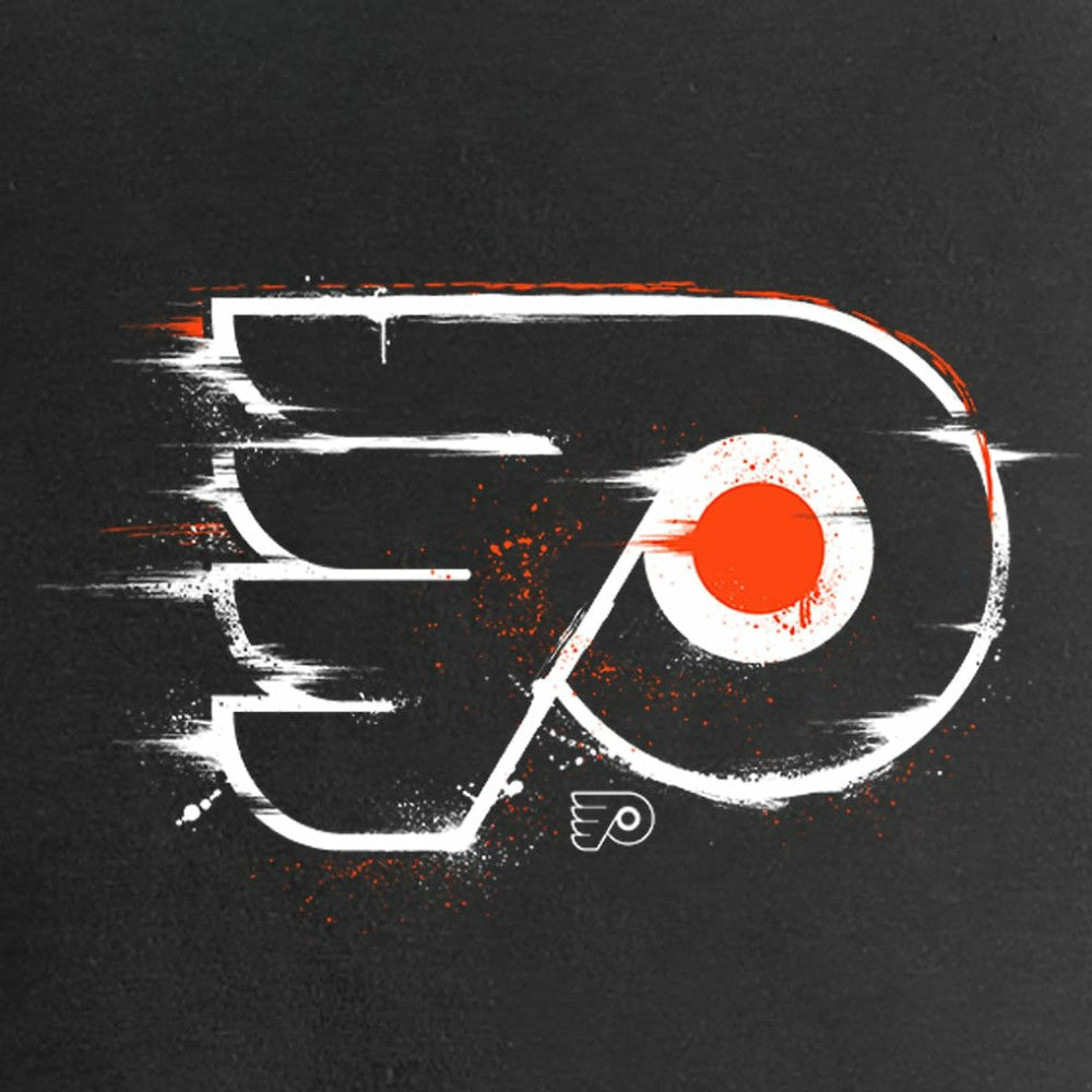 Philadelphia Flyers Women's Splatter Logo V-Neck T-Shirt Black