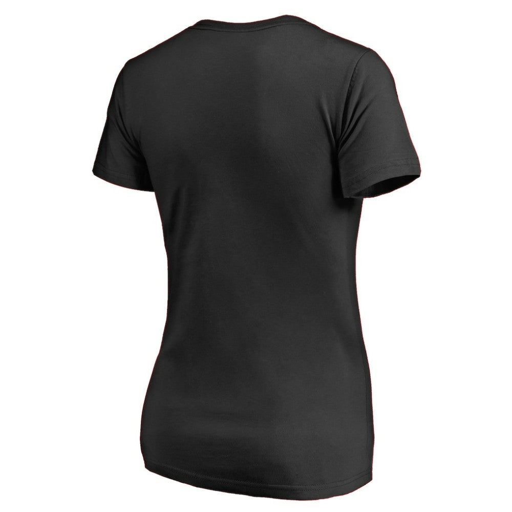Pittsburgh Penguins Women's Splatter Logo V-Neck T-Shirt Black