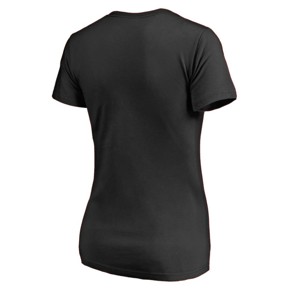 San Jose Sharks Women's Splatter Logo V-Neck T-Shirt Black