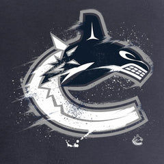 Vancouver Canucks Women's Splatter Logo V-Neck T-Shirt Navy