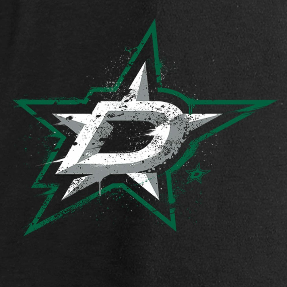 Dallas Stars Women's Splatter Logo V-Neck Long Sleeve T-Shirt Black