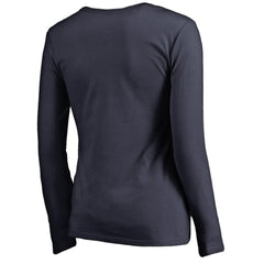 Nashville Predators Women's Splatter Logo V-Neck Long Sleeve T-Shirt Navy