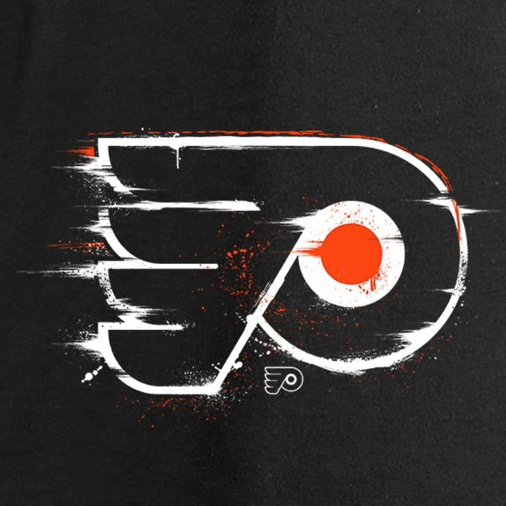Philadelphia Flyers Women's Splatter Logo V-Neck Long Sleeve T-Shirt Black