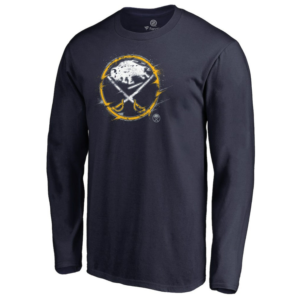 Buffalo Sabres Splatter Logo Long Sleeve T-Shirt Navy