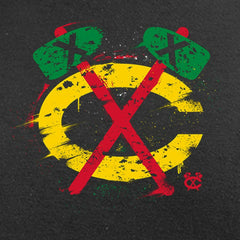 Chicago Blackhawks Splatter Logo Long Sleeve T-Shirt Black