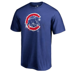 Chicago Cubs Splatter Logo T-Shirt Royal