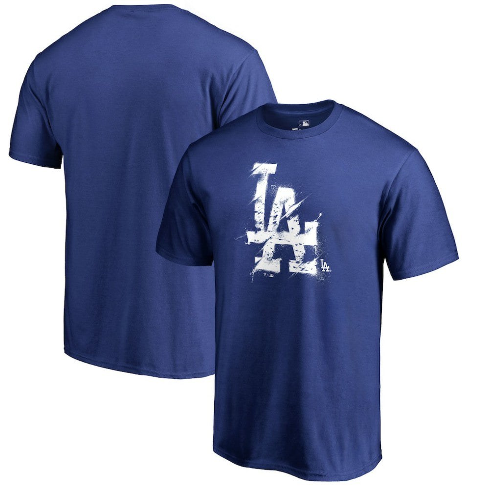 Los Angeles Dodgers Splatter Logo T-Shirt Royal
