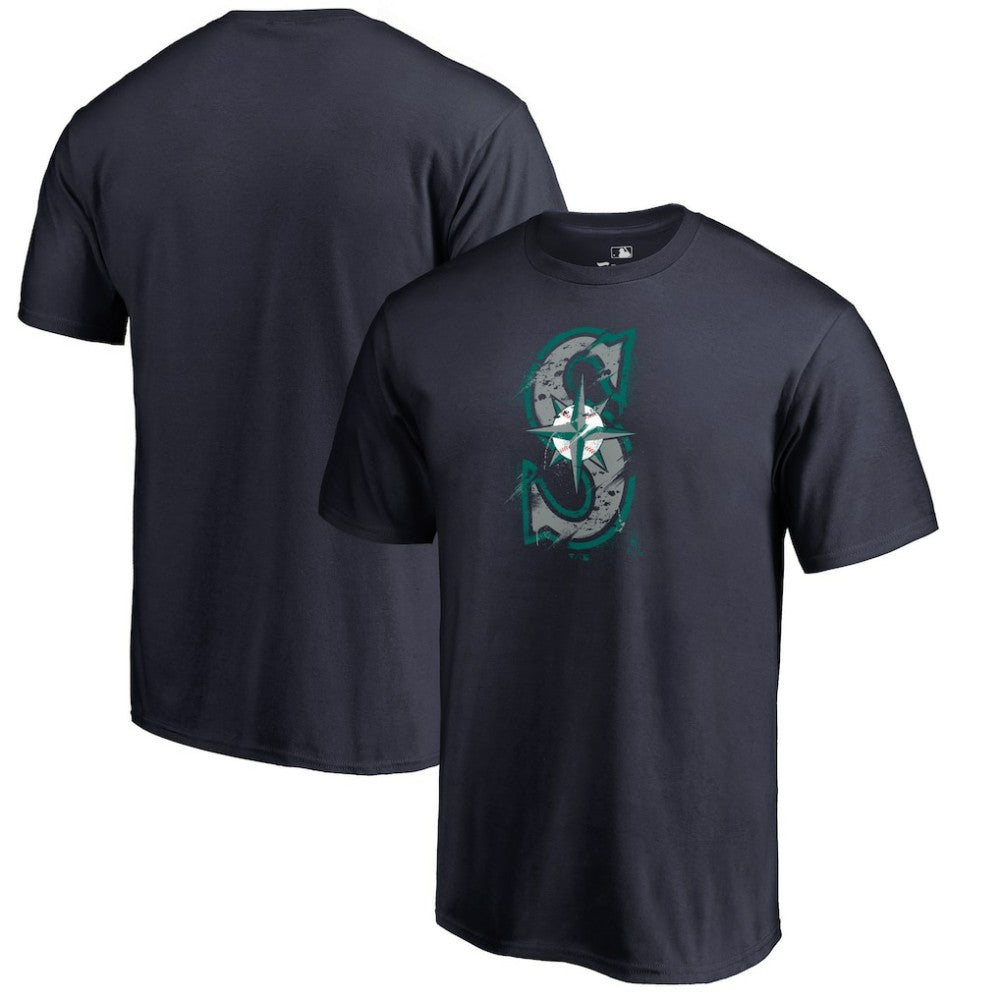 Seattle Mariners Splatter Logo T-Shirt Navy