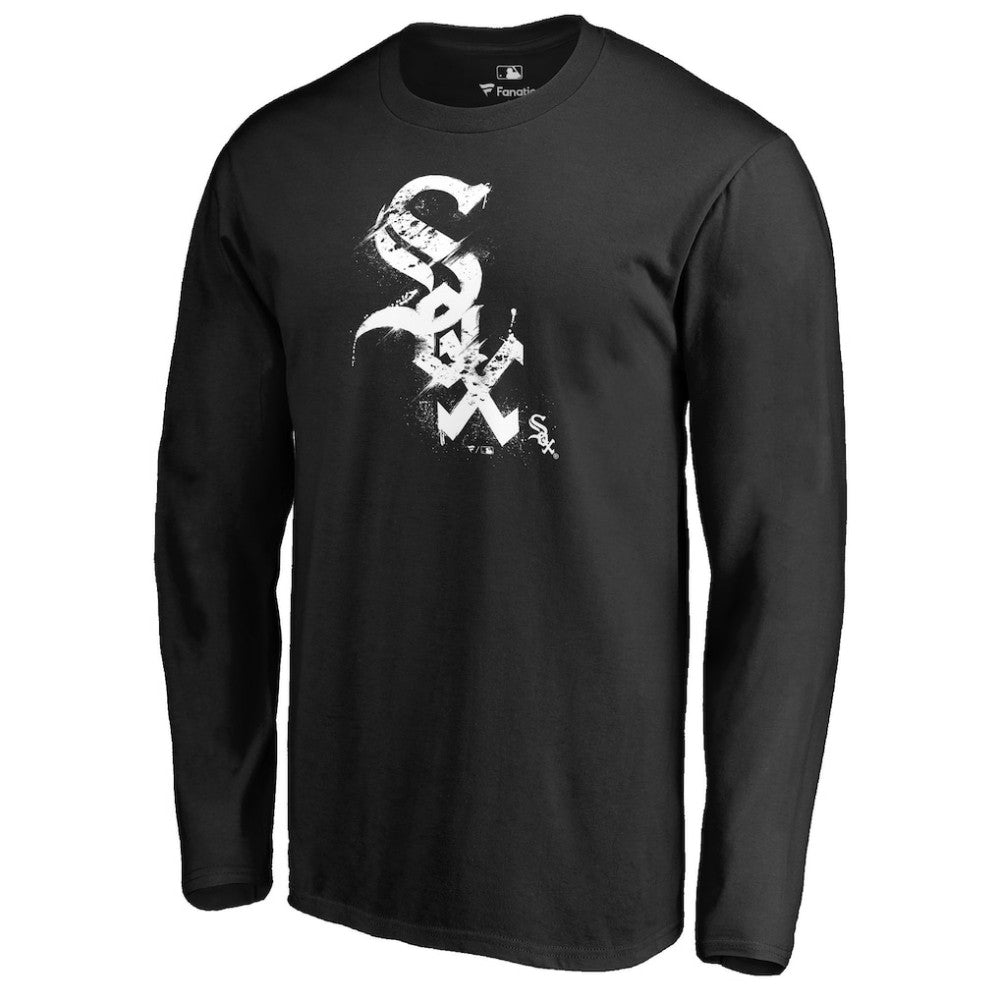 Chicago White Sox Splatter Logo Long Sleeve T-Shirt Black