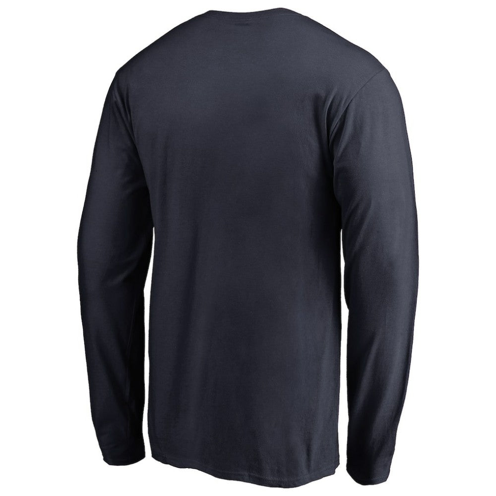 Detroit Tigers Splatter Logo Long Sleeve T-Shirt Navy