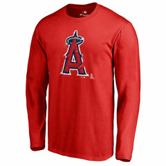 Los Angeles Angels Splatter Logo Long Sleeve T-Shirt Red