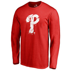Philadelphia Phillies Splatter Logo Long Sleeve T-Shirt Red