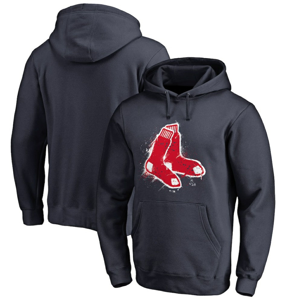 Boston Red Sox Splatter Logo Pullover Hoodie Navy