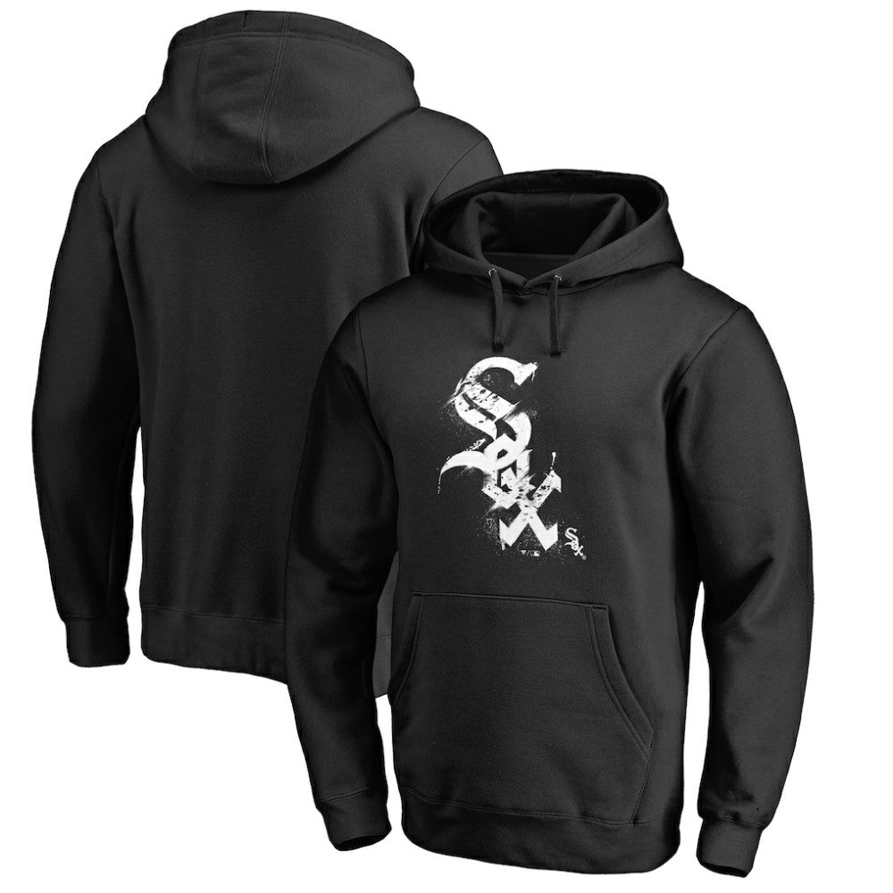 Chicago White Sox Splatter Logo Pullover Hoodie Black