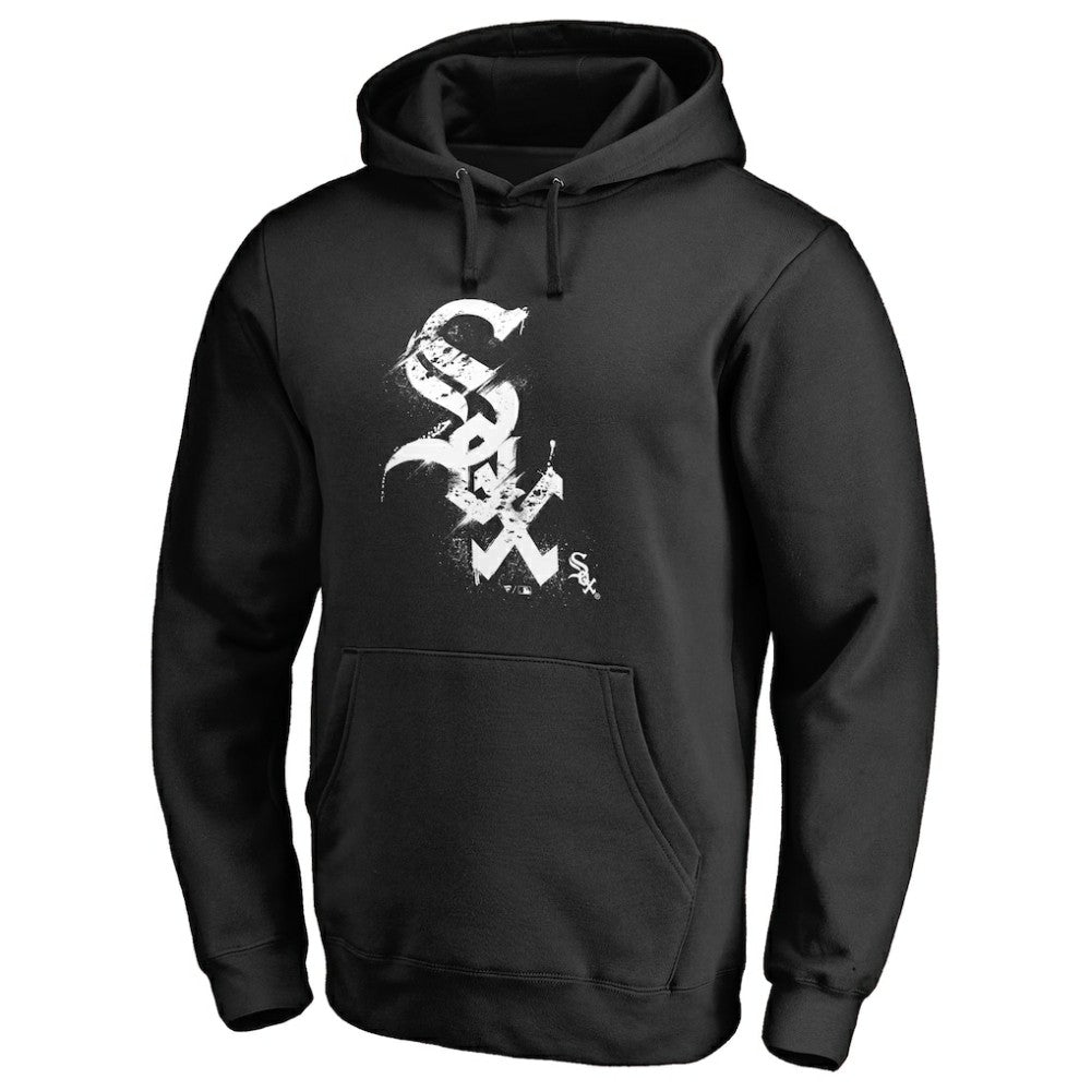 Chicago White Sox Splatter Logo Pullover Hoodie Black