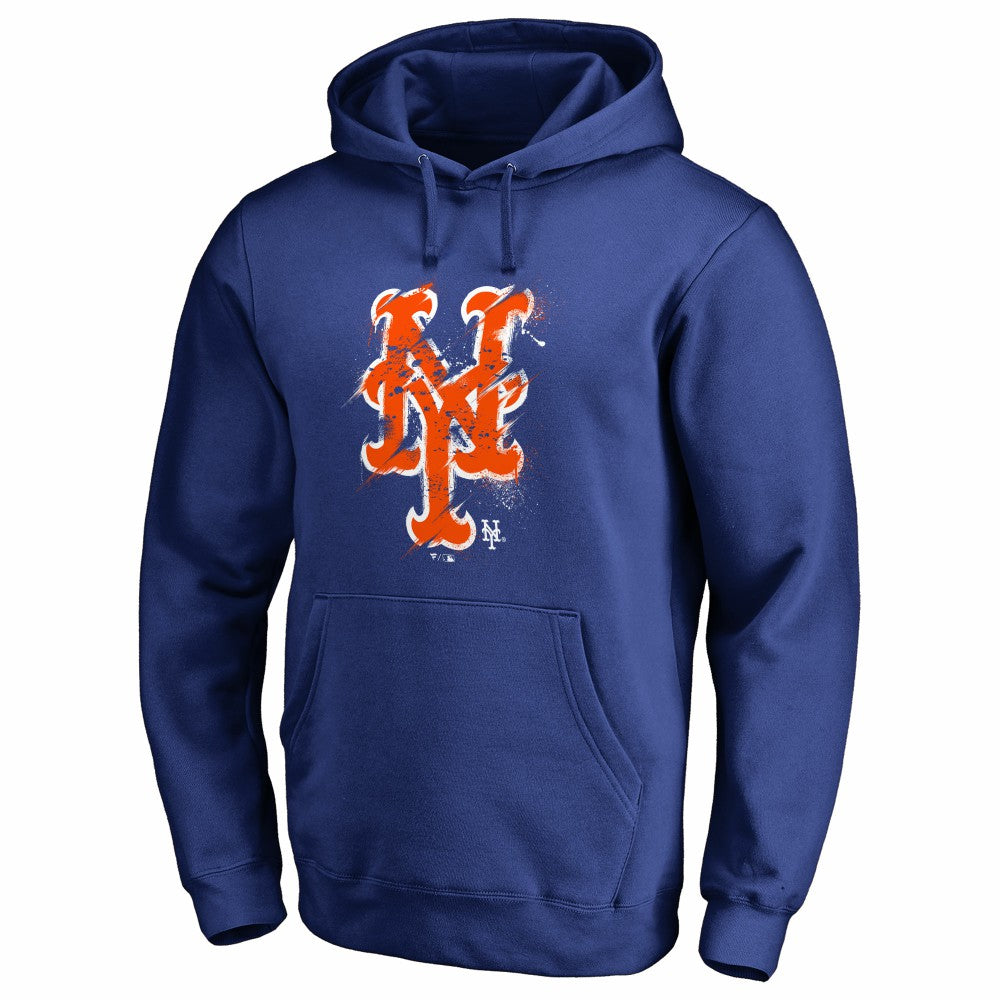New York Mets Splatter Logo Pullover Hoodie Royal