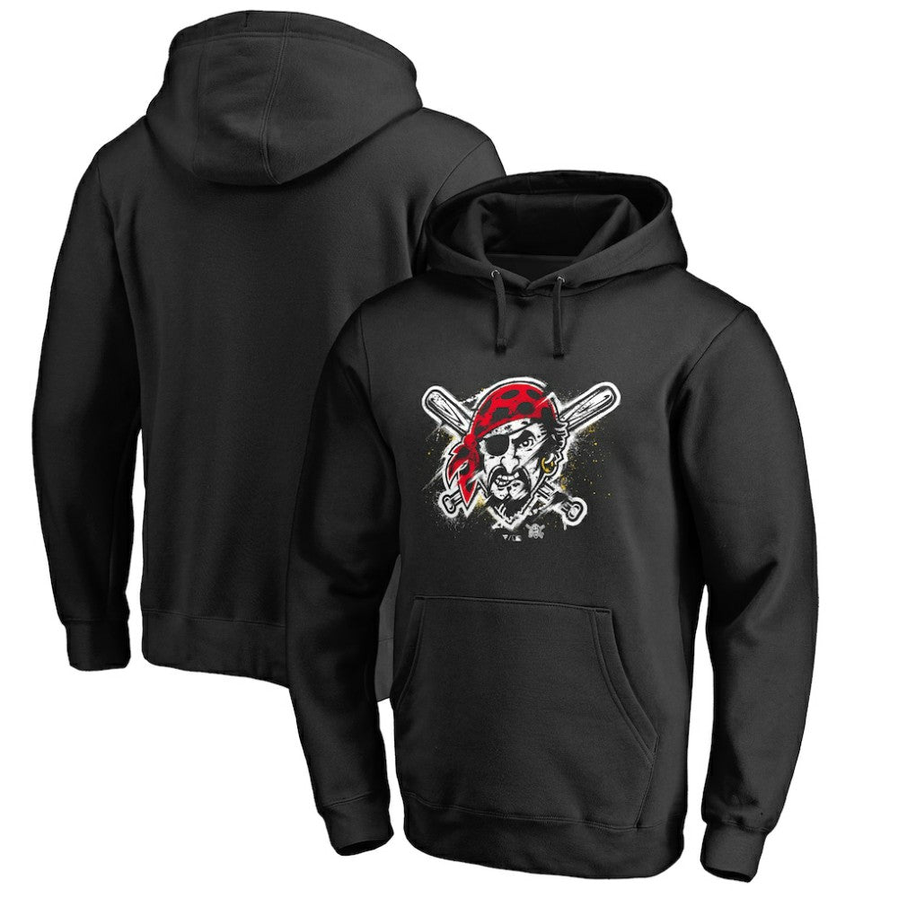 Pittsburgh Pirates Splatter Logo Pullover Hoodie Black