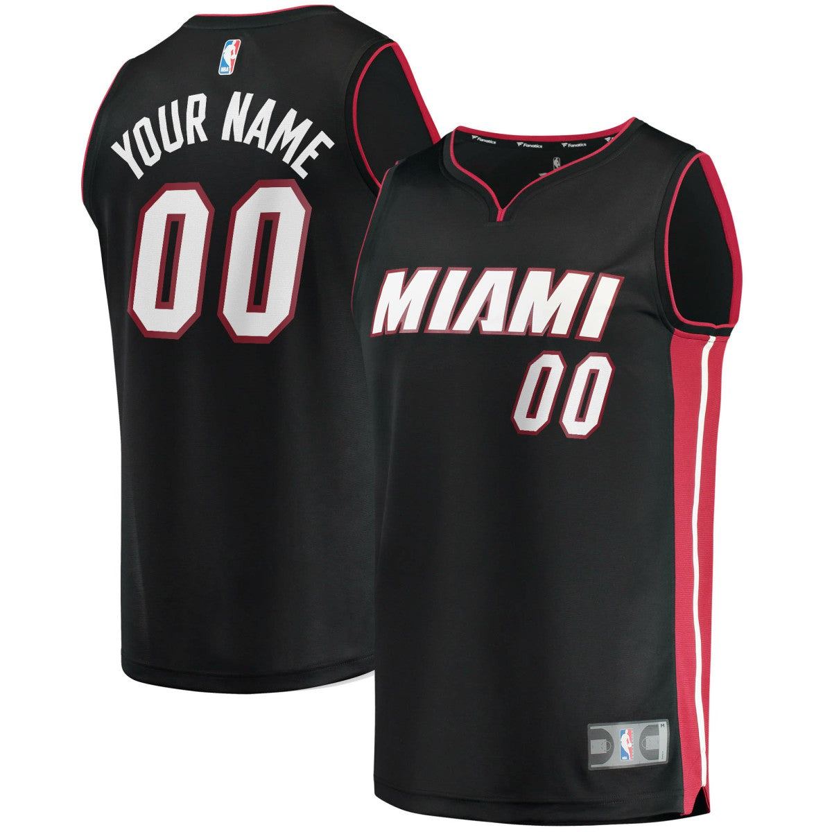Miami Heat Fast Break Custom Replica Jersey Black - Icon Edition