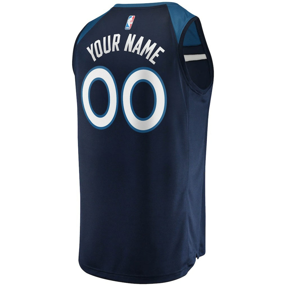 Minnesota Timberwolves Fast Break Custom Replica Jersey Navy - Icon Edition