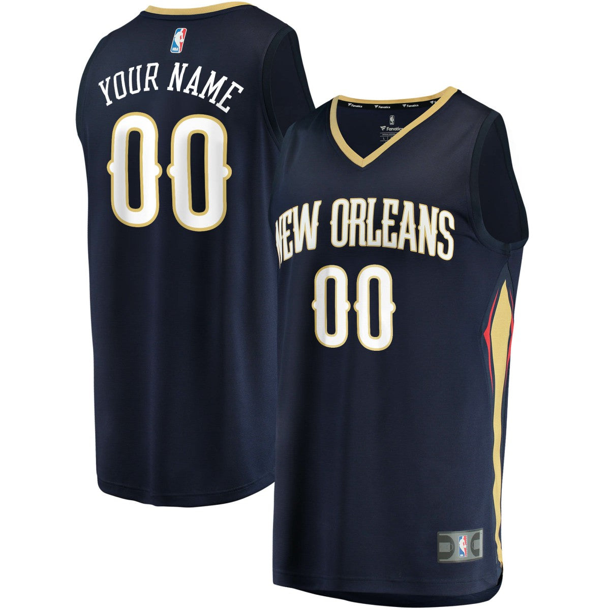 New Orleans Pelicans Fast Break Custom Replica Jersey Navy - Icon Edition