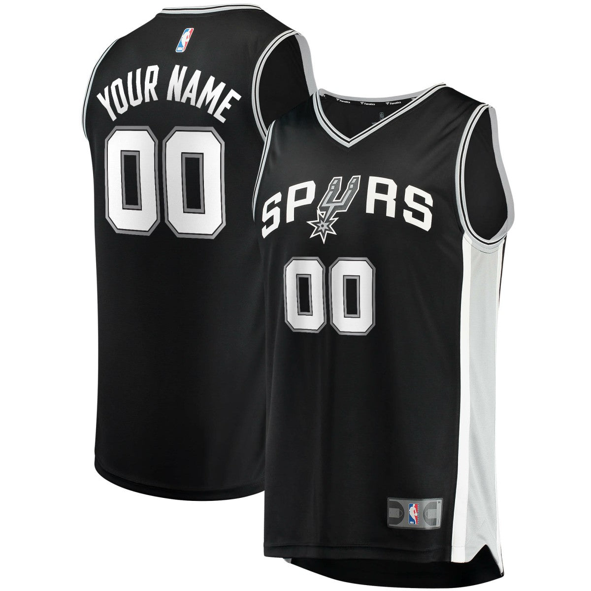 San Antonio Spurs Fast Break Custom Replica Jersey Black - Icon Edition