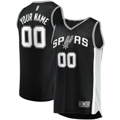 San Antonio Spurs Fast Break Custom Replica Jersey Black - Icon Edition