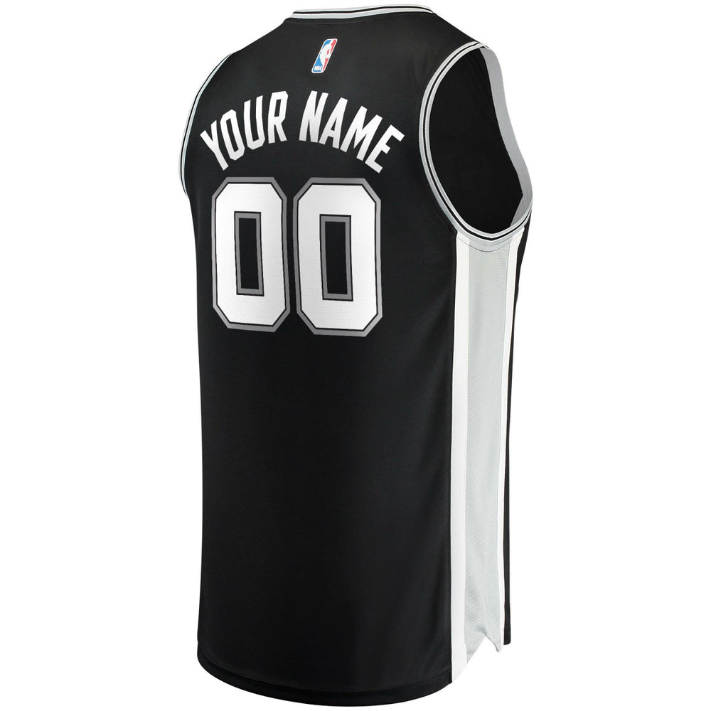 San Antonio Spurs Fast Break Custom Replica Jersey Black - Icon Edition